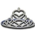 Swirl Heart Tiara w/ Solitaire Top (4" High)